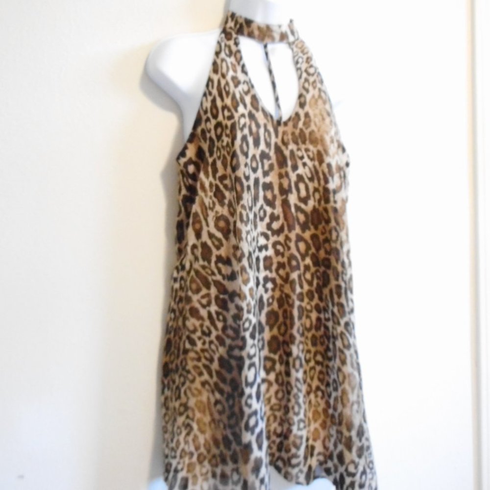 Animal Print Choker style neck mini dress  size S
